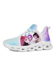 Anime Style Sporty Sneakers, Stylish Sneaker, Unique Gradient Design & Comfortable Sole Structure, Perfect for Kpop Fans & Young Trendsetters