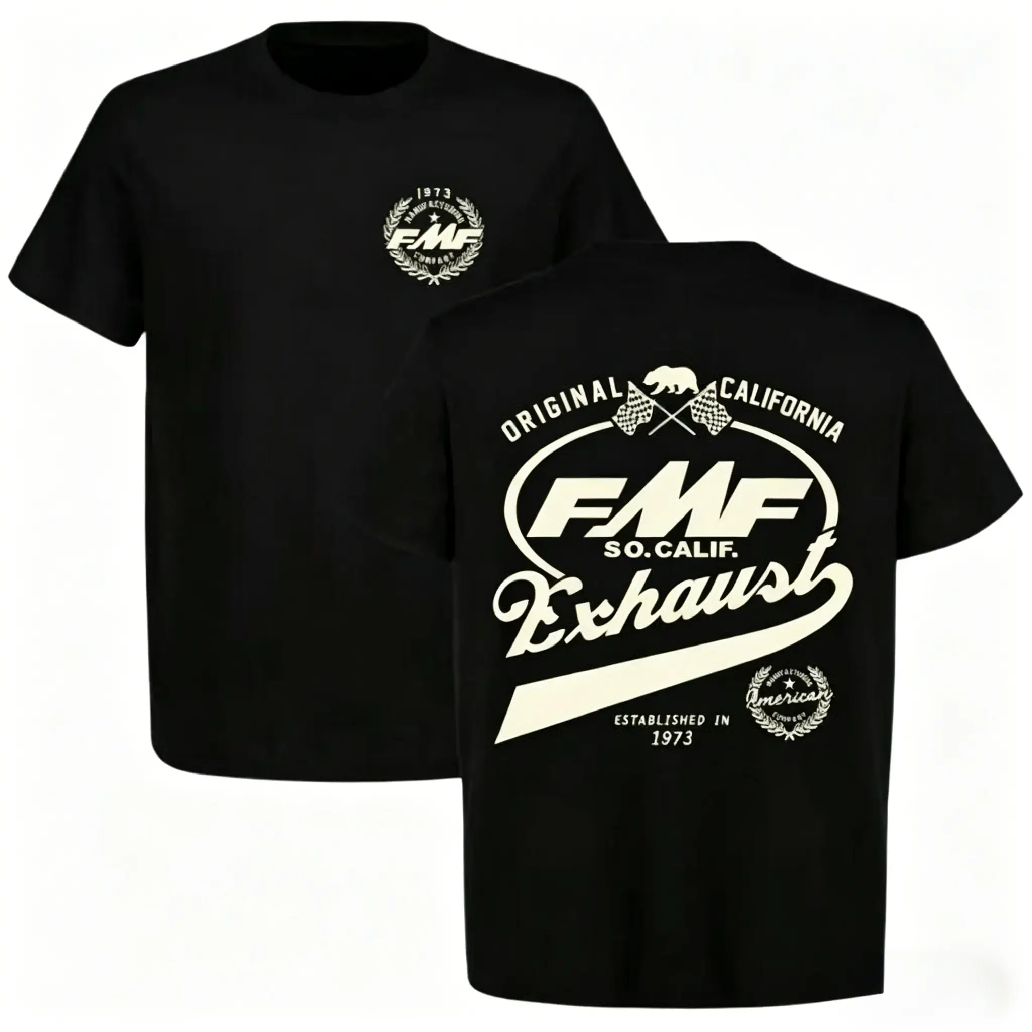 [100% Cotton]  FMF Racing Fuel 1973 T-shirt - Vintage Off-Road Motorcycle Pattern, Unisex Comfort Colors, High-Quality Printed, Men's Round-Neck Short-Sleeve, Casual Spring Summer Top, Streetwear Everyday summerwins,summerwins.