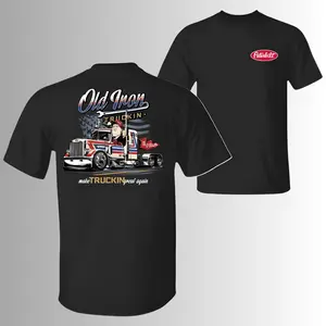 Make Truckin Great Again Trump Peterbilt T-Shirt, 2 Sides, Old Iron Patriotic Semi Graphic Tee