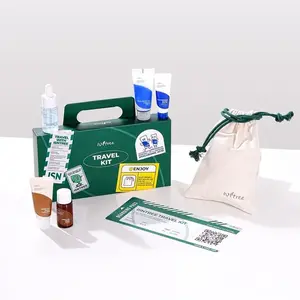 Isntree Travel Kit - 5-Piece Set: Green Tea Cleanser 20ml, Green Tea Toner 20ml, Hyaluronic Acid Serum 20ml, Aqua Gel Cream 20ml, Watery Sun Gel 10ml - Lightweight, Hydrating, Gentle Skincare Essentials