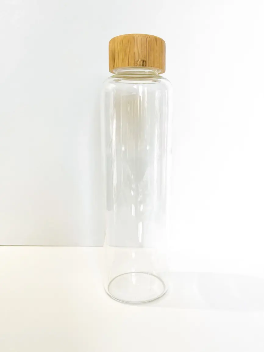 Marcel Ardani 17 oz Glass Bottle with Bamboo Lid – Eco-Friendly, Durable & BPA-Free Drinkware Reusable