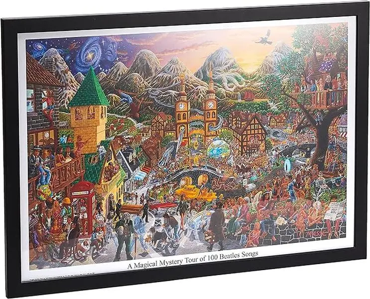 Framed A Magical Mystery Tour of 100 Beatles Songs Poster
