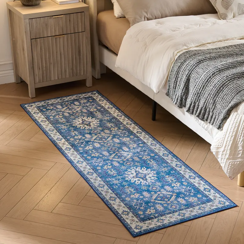 VIPfree Retro Bohemian Entryway Floor Mat 2×3FT, Non-Slip Washable Foldable Rug for Indoor Use, Non-Shedding