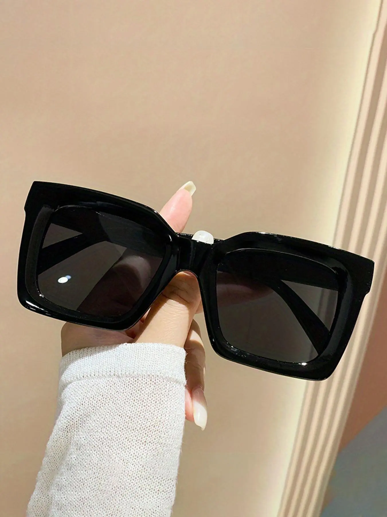 1 Pair Summer Square Frame Glasses, Stylish Glasses, New Personality Travel Accessories for Women & Men, Lightweight Pc Material and Durable Outdoor Glasses for Daily Use, Lightweight Eyewear
