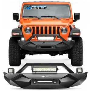 Nilight 2018 2019 2020 2021 2022 2023 Jeep Wrangler JL Front Bumper Winch Plate with 72W LED Light Bar 2Pcs 18W LED Work Light Pod License Plate Bracket, Led Car Lights, Light Bar Car