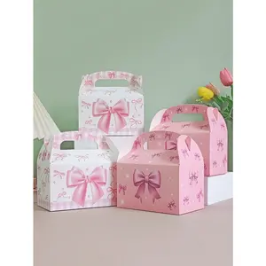 10pcs Pink Butterfly Candy Boxes Elegant Bow Gift Packaging Beautiful Gift Box for Wedding Party Favors Birthday Gifts Sweet Treats Decorative Present Wrapping