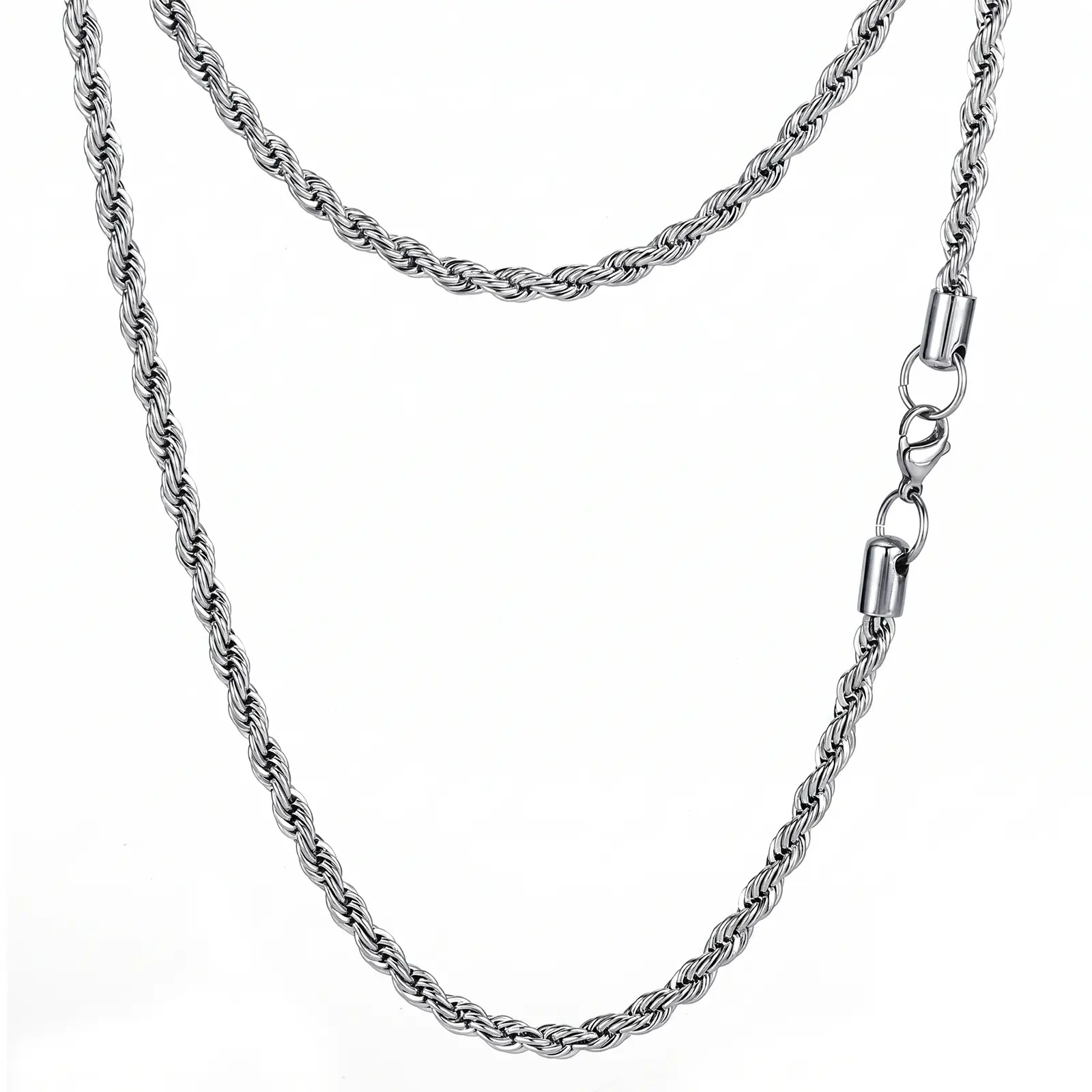 Stainless Steel Metal Wire Rope Chain - 2.5/3 mm, 18-24 in Long, Durable Fashion Accessory, No Pendant, Gift for Women & Men (Father's Day Suitable), Metal Wire Rope Necklaces, Fashion Minimalist Necklace, Casual, Father's Day Gift, Chain & Link, Unisex