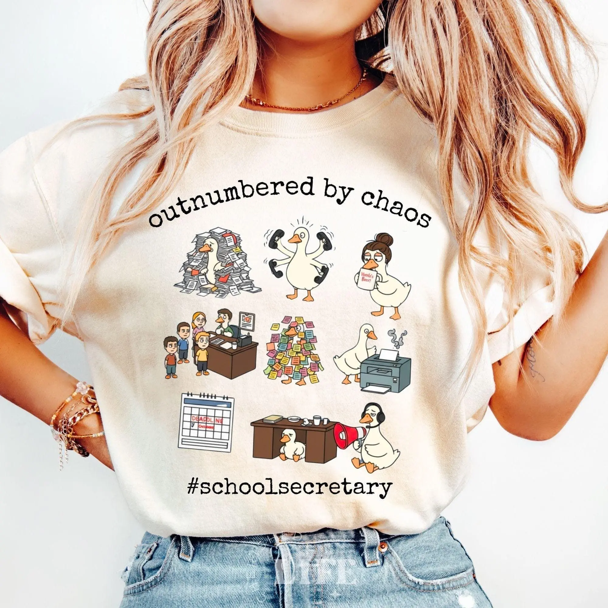 Funny Secretary Shirt, Goose School Office Shirt, Secretary Gift, Admin T-shirt, School Staff Tshirt, Secretary Tee