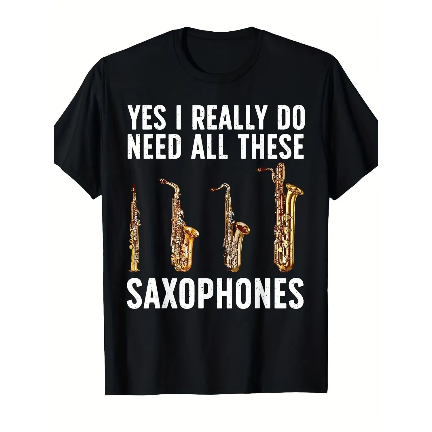 Men's Saxophone Art Graphic T-Shirt - Shortleeve, Relaxed Fit, Round Neck, Lightweight Breathable Fabric Apparel Tshirt for Daily Wear, Basic Simple All Seasons Menswear Top