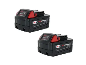 Milwaukee M18 48-11-1828 2-Pack 18V 3Ah Power Tool Battery Pack for Power Tools (48-11-1828 x 2)