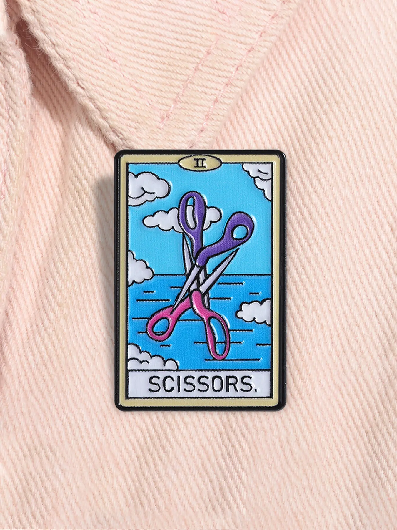 Scissors Tarot Card Enamel Lapel Pin, Alloy Brooch Pin, Durable Metal Pins,  Two Scissors Lesbian Gay Pride Metal Brooch Clip Lapel Backpack Badge Fashion Jewelry Accessories Gift for Friends
