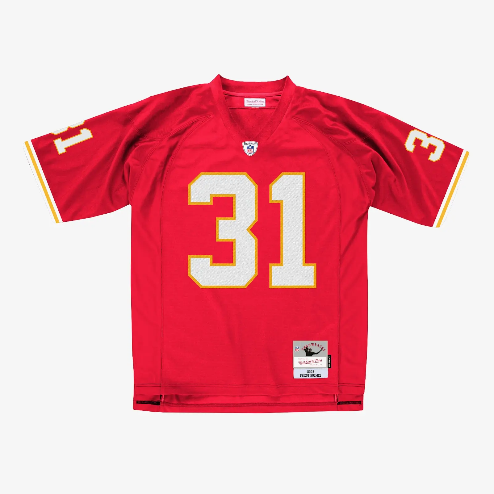 Priest Holmes Kansas City Chiefs 2002 Legacy Jersey - Mitchell & Ness NFL Throwback, 00s Retro Football Jersey