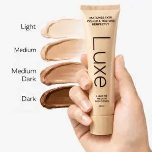 Luxe Color Changing Foundation for Women – Instantly Adapts to Your Skin Tone – Buildable Light-to-Medium, Medium Dark-to-Dark, Coverage – 12-Hour Wear – Natural Dewy Finish
