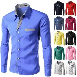 Hot Sale New Fashion  Long Sleeve Shirt Men Slim fit Design Formal Casual Brand Male Dress Shirt Size M-4XL Top Menswear