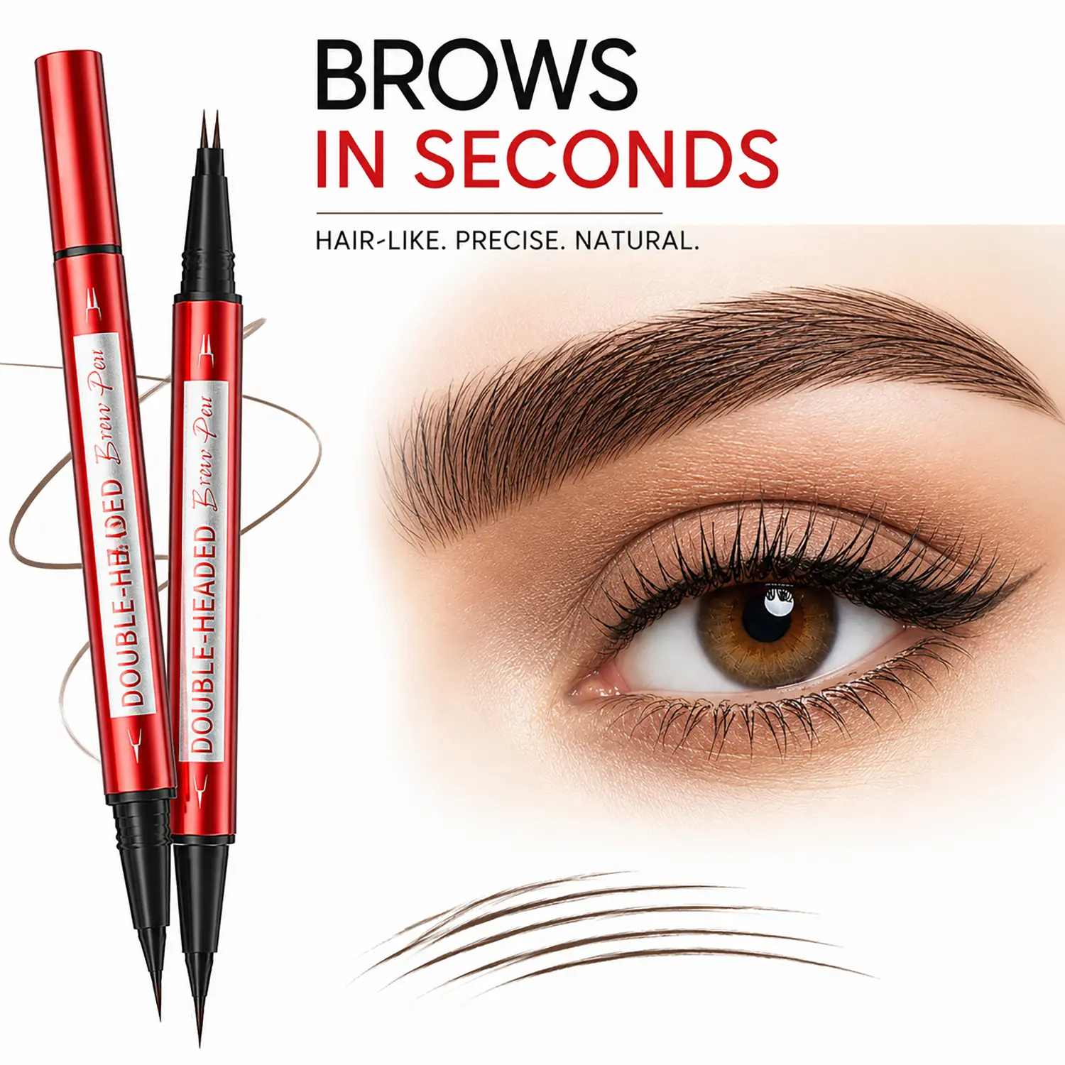 Double Ended Micro Fork Eyebrow Pen – Waterproof Brow Pencil with Hair-Like Strokes, Natural Fluffy Brows & Long Lasting Smudge Resistant Makeup product micro-fork eyebrow pencil