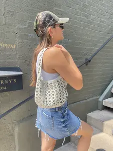 Marisa Studded Leather Shoulder Bag - Magnetic Closure - Handmade