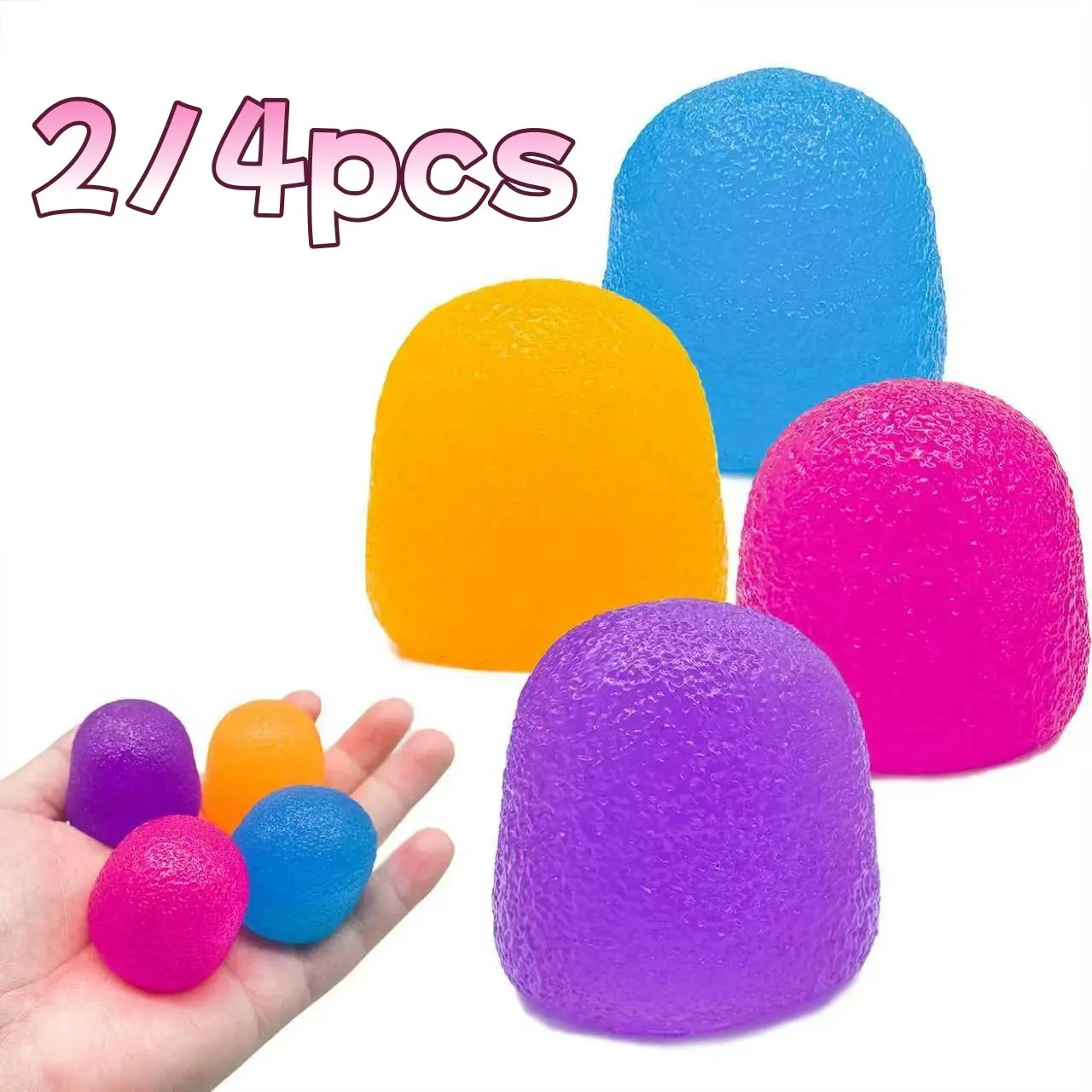 1/2/4pcs Squeeze Sugar Balls Squishies Decompression Squishy Stress Relief Fidgeting Squeeze Fidget Toy, High Elasticity Texture Sensory Toy, Birthday Gift, Party Favors, Anxiety Relief, Classroom Reward
