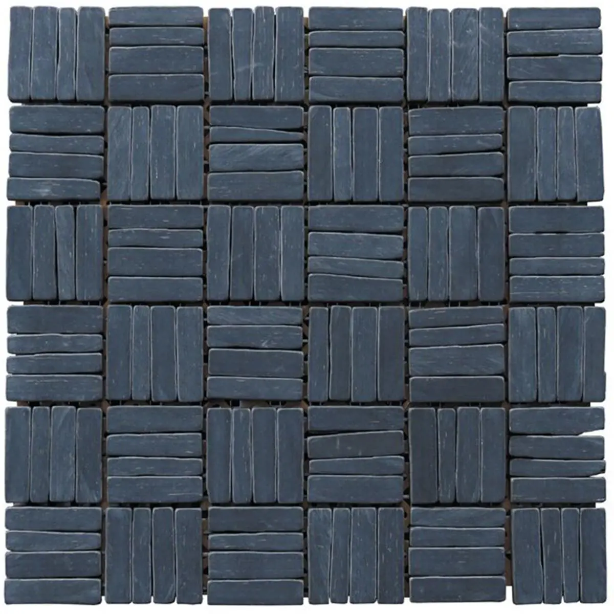 212 MAIN Intrend Alternate Design Black Slate Natural Stone Mosaic Tile - Varied-Shape Pebble-Look Floor Tiles, V2 Shade Variation, Mosaic Wall Panels for Aquatic Fitness Spaces, Natural Stone Tile