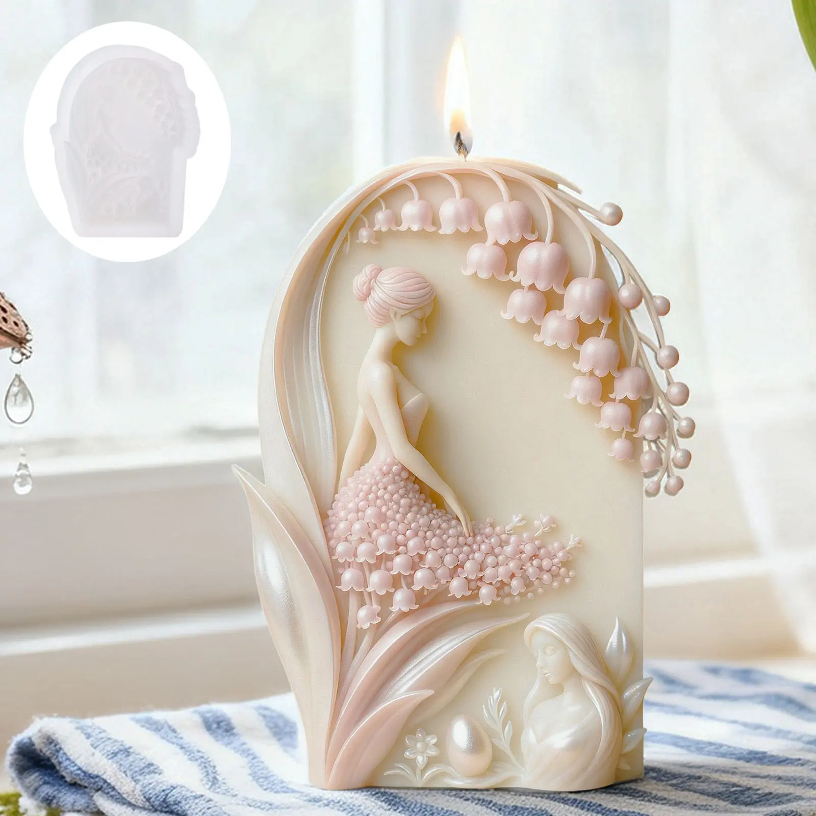 bell orchids Girl Silicone Mold   DIY Candle, Plaster, Resin & Cake Decor Crafting