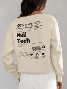 Nail Technician Sweatshirt, Barcode Nail Tech Sweatshirt, Unique Nails Artist Sweatshirts, Trendy Nails Tech Sweatshirt, Nail Barcode Graphic
