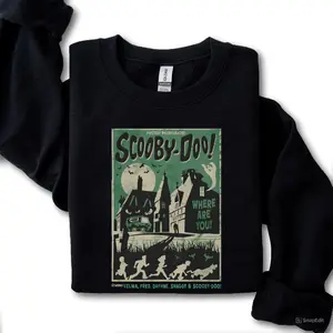 Scooby-Doo Mystery Incorporated Scary House Movie Poster Sweatshirt, Halloween Sweatshirt, 90s Movie Tee, For Men, For Women