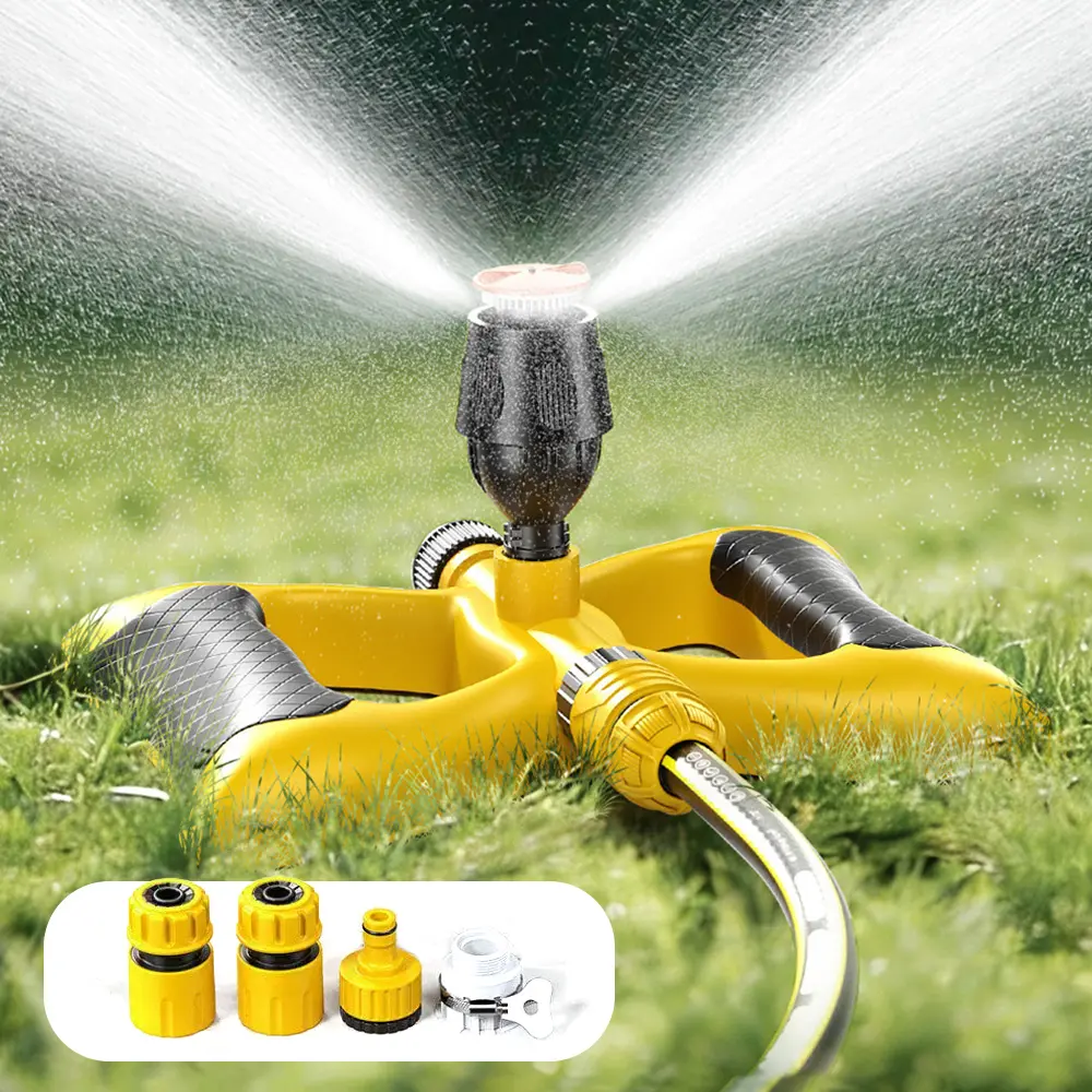 360° Rotating Garden Sprinkler with Quick Connector, Automatic Water-Driven Irrigation Sprayer for Outdoor Watering (Home Supplies)