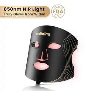 FDA Cleared Red Light Therapy Mask for Face  – 3 Light Modes with 850nm NIR, Red, Yellow & Blue LED Light Therapy, 2000mAh Rechargeable LED Face Mask for Anti-Aging, Skin Firming & Radiant Glow at Home