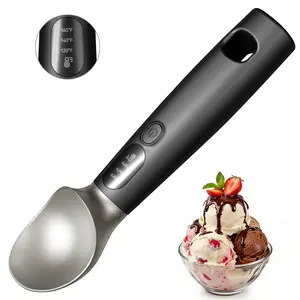 Heated Ice Cream Scoop Rechargeable, Electric Warming Ice Cream Scooper with LED Display, Heats to 158°F for Hard Ice Cream, Easy for Seniors & Kids, IPX6 Waterproof, Kitchenware