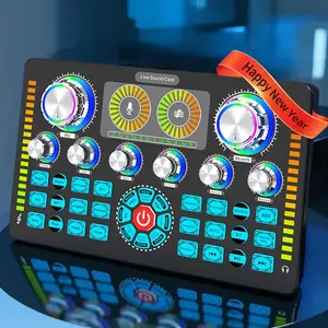 Audio Mixer, 1 Count Professional Audio Mixer, Multi-functional Audio Mixer for Live Streaming, Karaoke, DJ, Home Theater, USB Audio Mixer