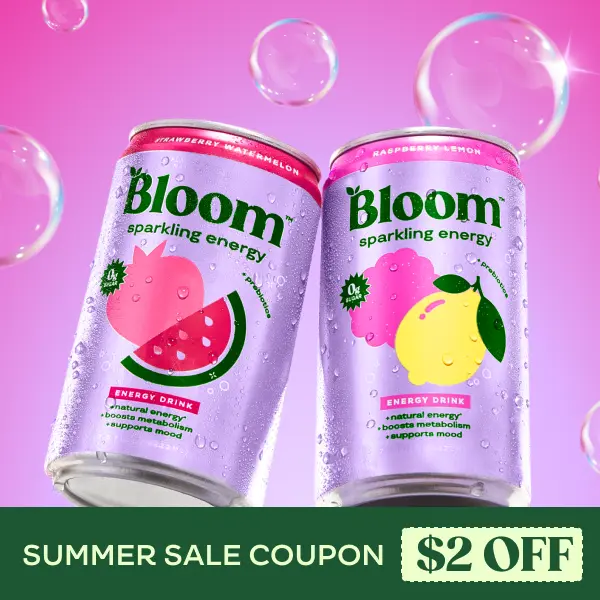 New!! Bloom Mini - Sparkling Energy Mini Cans Variety Pack, Strawberry Watermelon (6), Raspberry Lemon (6), 7.5 oz Cans, 12 pack