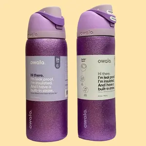 Owala FreeSip Insulated Stainless Steel Water Bottle - 24/32oz Large Capacity, New Vacuum Design, Lid Included, Portable Tumbler for Camping/Office, Birthday Gift Option (Kitchenware Drinkware)