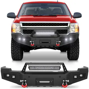For 2011 2012 2013 2014 Chevy Silverado 2500/3500 Front Bumper Full Width Offroad Bumper w/Winch Plate
