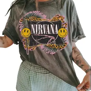 Smiley Rock Band Tee, Nirvana In Utero Tour Retro Vintage Band T Shirt New Men Women S-5XL