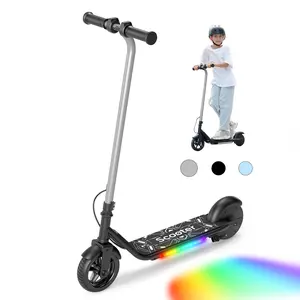 【Little Cuties’Go-To!】Electric Scooter for Kids Aged 6-12, LED Display, 3 Speeds, Magnetic Charging, 150W Motor, Colorful Lights