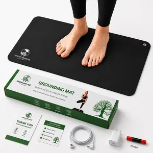 Grounding Mat for Desk & Floor – Conductive Carbon Earthing Pad with 15ft Cord | Non-Slip Wellness Mat for Relaxation, Sleep & Daily Routine (12x29 inch