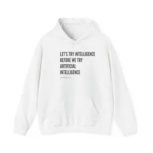 "try intelligence" hoodie