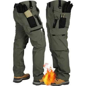 Men's Heavy-Duty Tactical Winter Pants, Thickened Insulated Work Pants with Multi-Pocket & MOLLE System for Hunting, Hiking, Construction