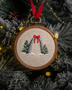 Saint Louis Arch Embroidered Christmas Ornament
