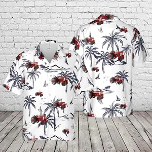 International Farmall 1066 Turbo Wide Front Tractor Hawaiian Shirt Style 3D Printing Summer Casual Loose Short Sleeve Shirt Street Men Menswear Top
