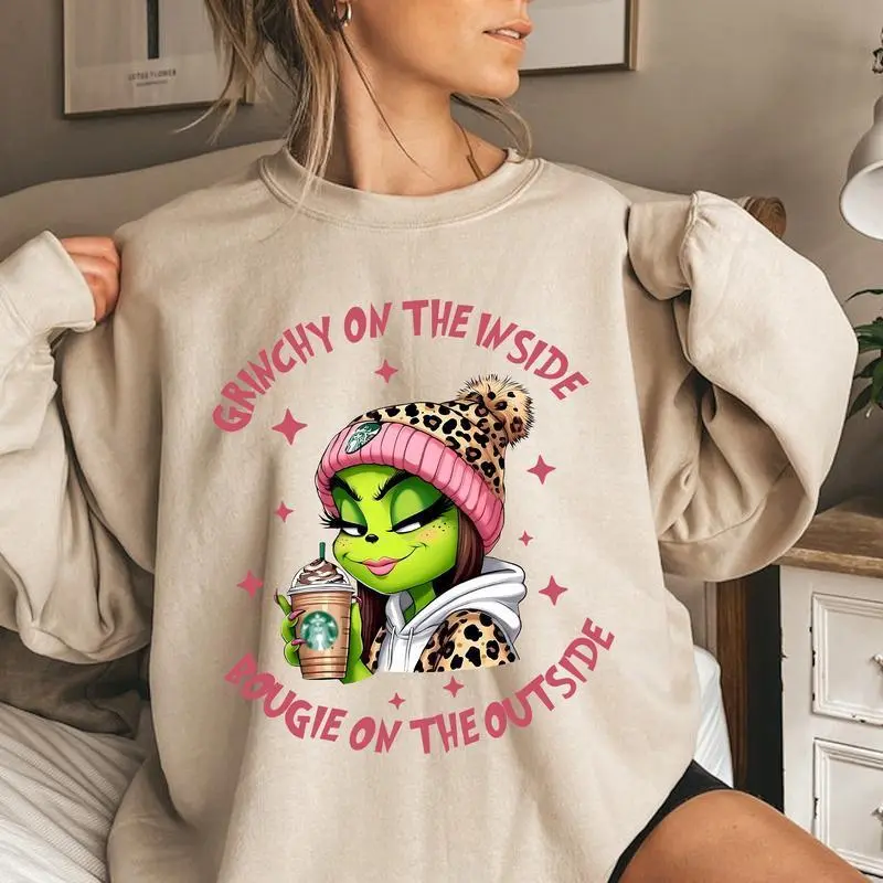 Pink Girl Grinn Funny Sweatshirt For Christmas
