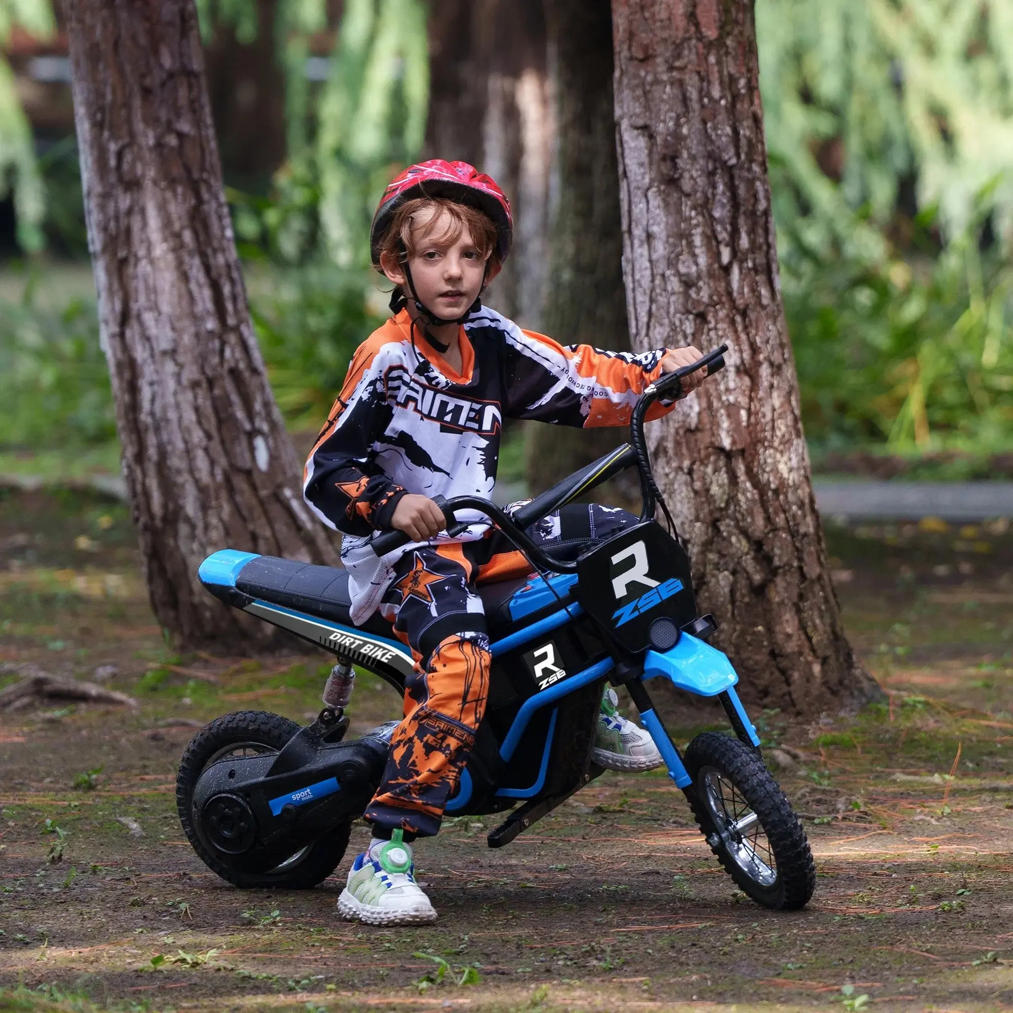 #tiktokshopbacktoschool Aosom Electric Dirt Bike, 24V 350W Off-Road Electric Motorcycle, Up to 15 MPH with Brake, Music Horn, Rear Suspension for Ages 13+ Years