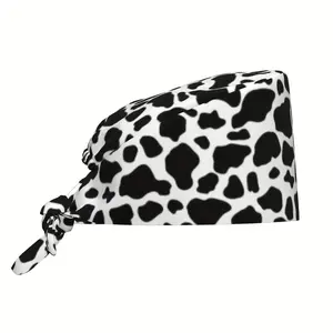 Pretty Cow Print Scrub Cap