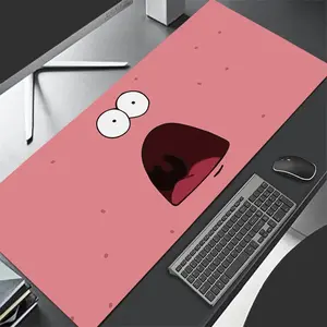 1 pc Large Spongebob Squarepants Patrick Star Mouse Pad HD Durable Locked Edge Non-slip Rubber Washable Pads for PC Office Computer Gamer Extra Long Computer Accessory for Gamer Stylish Study Workstation Decoration Mats Playmat XXL Keyboard Desktop Mat