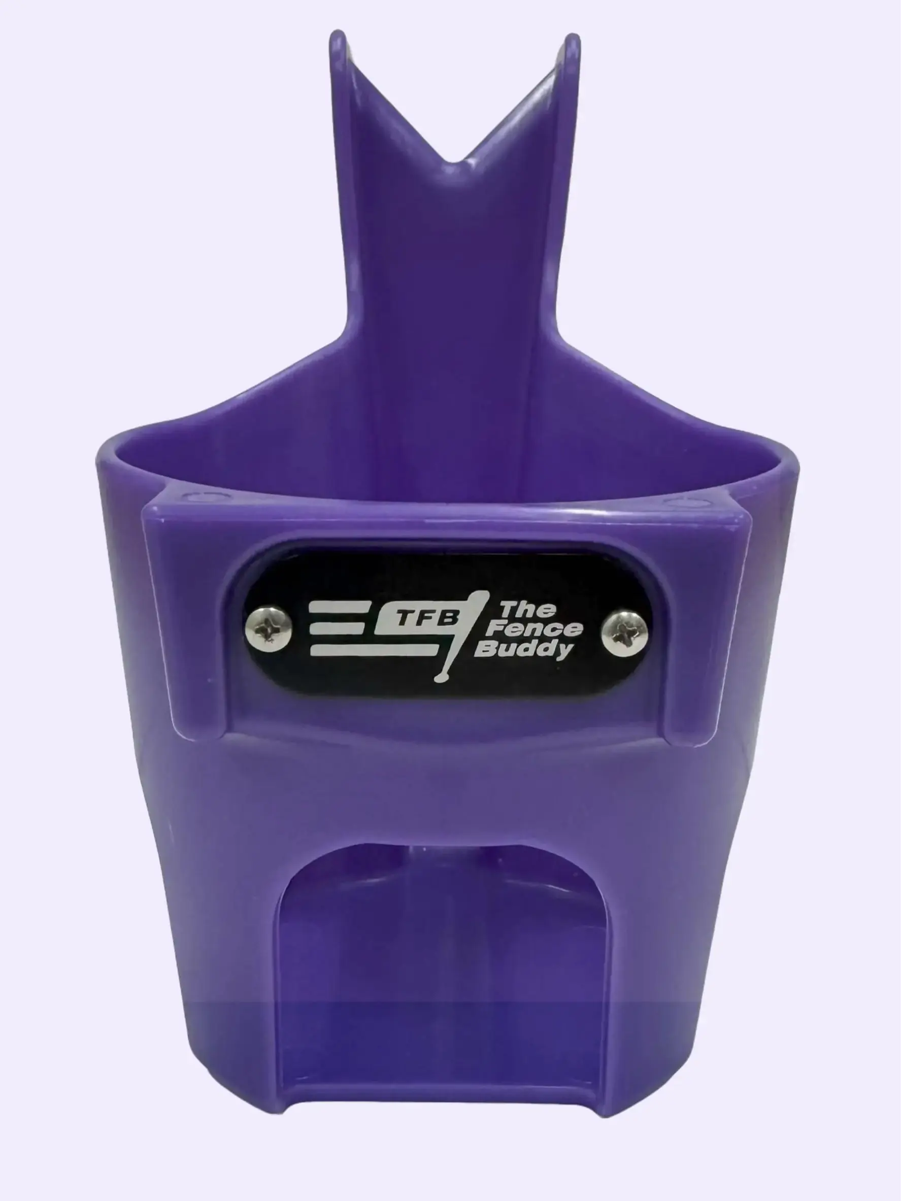 Fence Buddy in Purple - Hanging Bottle Holder for Baseball Dugout - Durable Plastic Organizer for Gatorade Stanley Yeti Cups - Made in USA