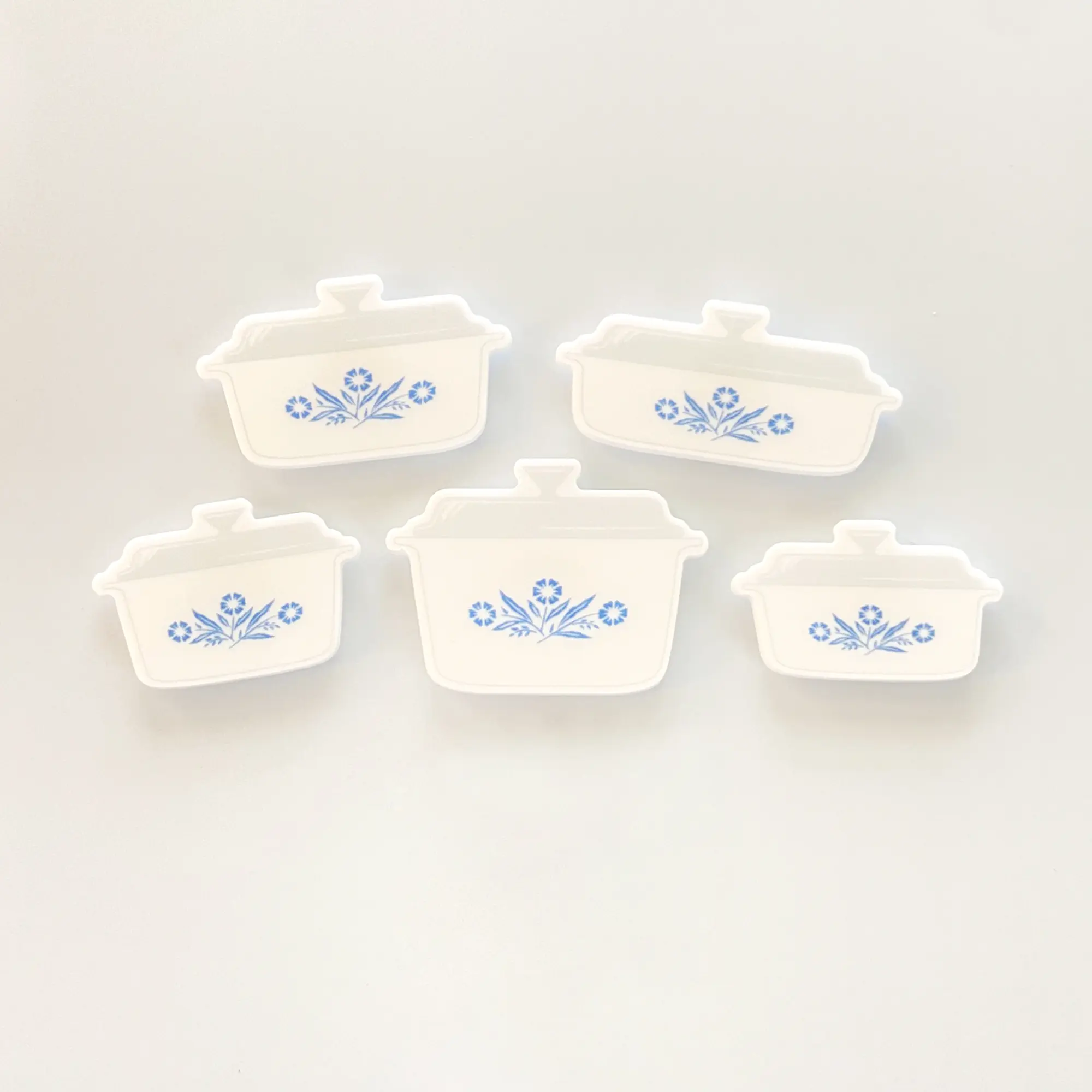 Blue Cornflower Fridge Magnets Hand Drawn Vintage Corningware Magnets Vintage Cornflower Blue Casserole Dishes Gifts Under 20