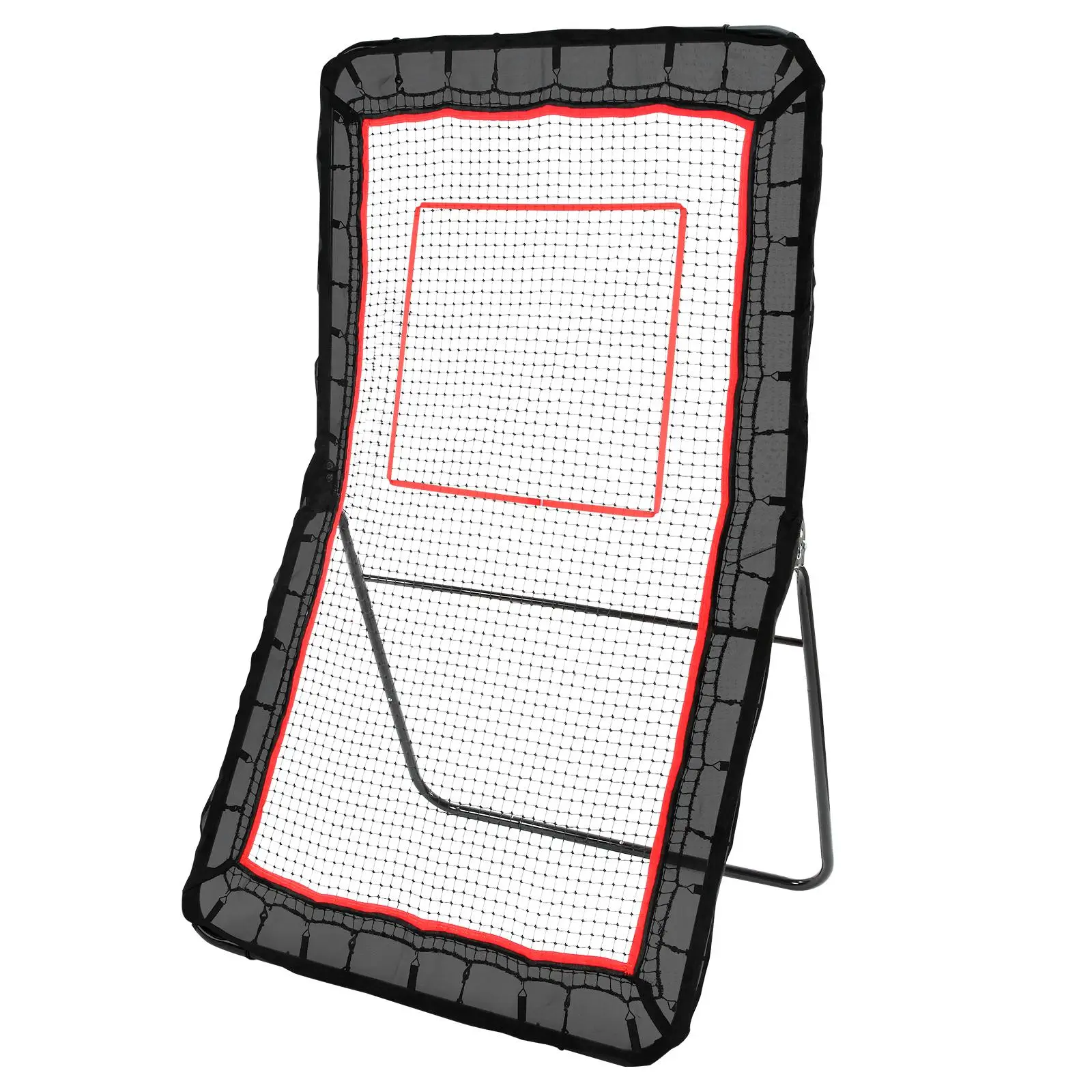 4x7 ft Wide Return Multi-Sport Rebounder, 1.25in Iron Tube Solid Frame, 1in Mesh Control PE Netting, PVC Edge Rebound, Adjustable Target Rope, Baseball/Volley Practice Trainer