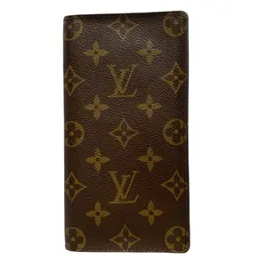 Pre-owned Louis Vuitton Wallet Small Leather Goods monogram brown card holder Checkbook unisex ct0015 authentic with COA