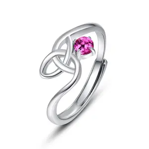Celtic Knot Ring 925 Sterling Silver Celtic Adjustable Open Ring for Women Forever Love Celtic Knot Thumb Ring Gift for Women Birthday