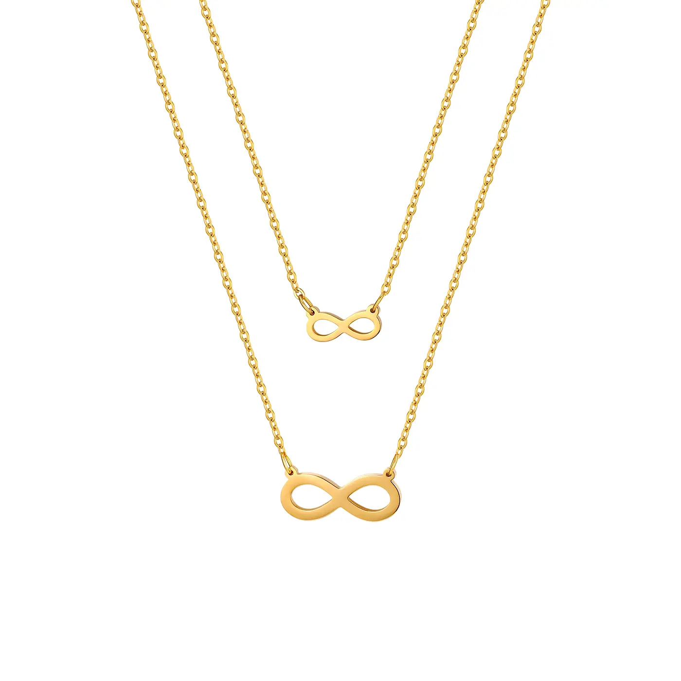 OIDEA Stainless Steel Infinity Necklace for Women, Multi-layered Minimalist Choker with Polished Dainty Charm, 15.74in Chain, Stainless Steel Jewelry, Infinity Necklaces, Symbolic Minimalist, Short 15.74-Inch Chain, Chocker Necklace, Polished Metal