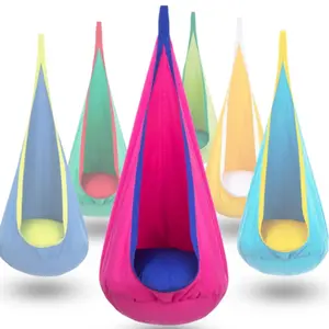 Pod Swing Seat with Inflatable Pillow, Hanging Hammock Swing with Pocket, Outdoor and Indoor Sensory Swing, Hammock Swing Chair